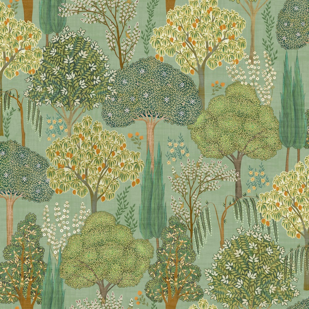 Persian Oasis Wallpaper 100040EH by Esselle Home in Sage Green